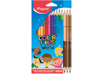 Карандаши в наборе цветные - 12цв. + 3 DUO цвета кожи "Color'peps World" (Maped)