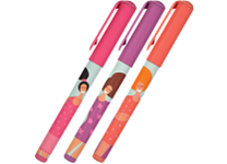 Ручка шариковая - синий стержень 0.7мм. "DreamWrite. Girls power" в тубусе (Bruno Visconti)