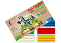 Пластилин -  6цв. "ZOO NEW" 90г. картон.уп. (Луч)
