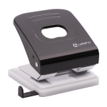 Дырокол - 30л. черный "Lamark. Mettallic" с линейкой (ФинСиб)